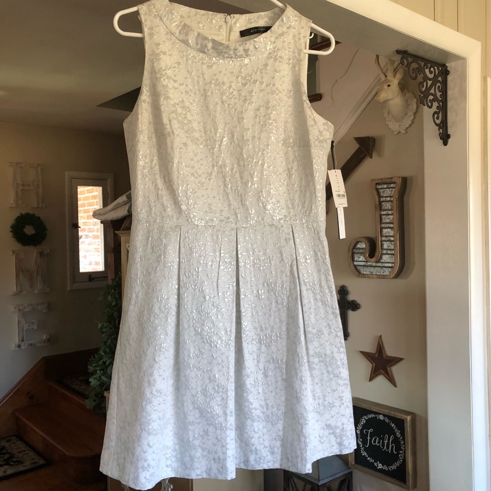 Silver and white dress